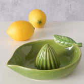 Hectarul - Storcator manual pentru citrice, verde, din portelan, 15 cm Lime Boltze